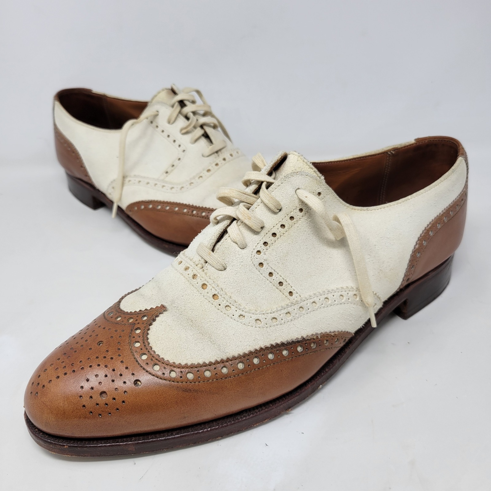 Polo Ralph Lauren Crockett & Jones Men's 11 D Leather Suede Spectator Wingtips